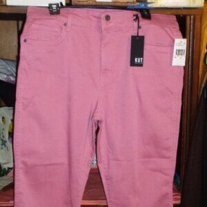 NEW RARE CARNATION PINK NYDJ JEANS-SZ 16,STRAIGHT LEG,HIGH WAIST,SKINNY ANKLE